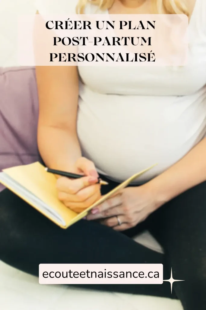 créer un plan post partum personnalisé