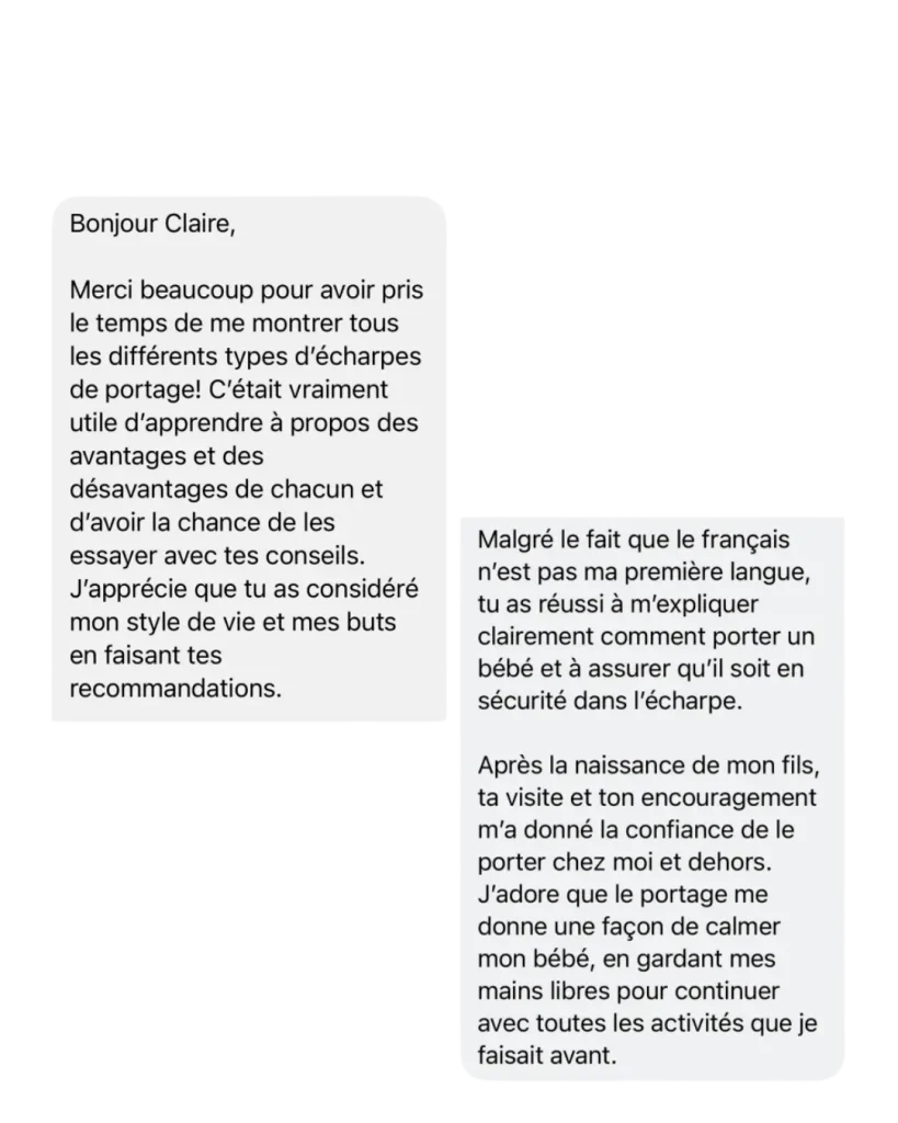 Avis atelier portage physiologique