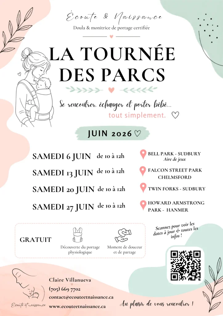 affiche Tournée des Parcs pour les familles francophones sudbury
